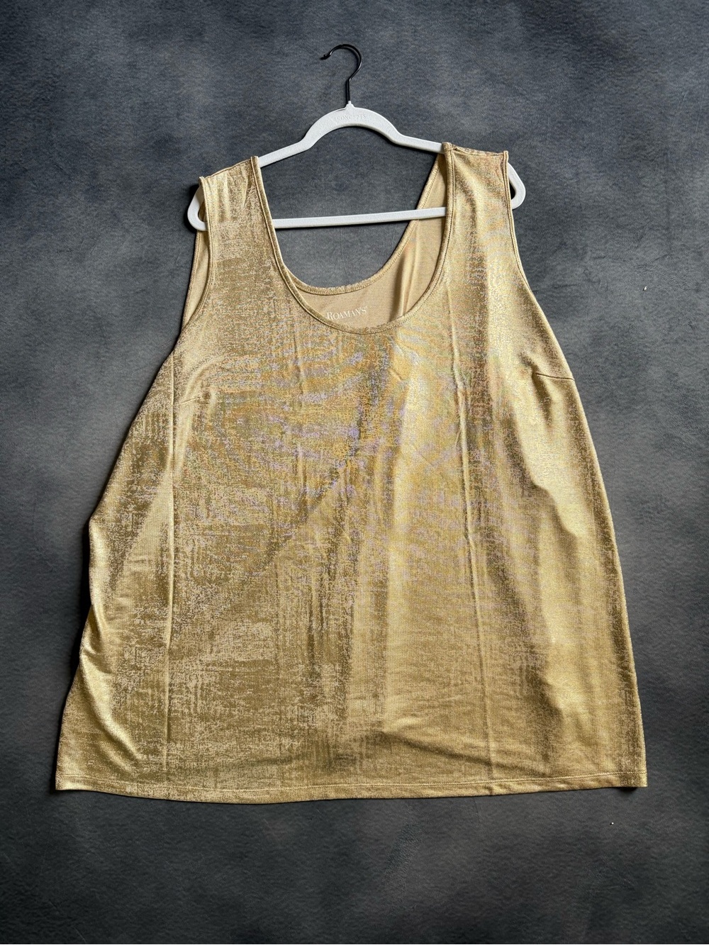 Roaman's Shimmering Gold Scoop Neck Tank